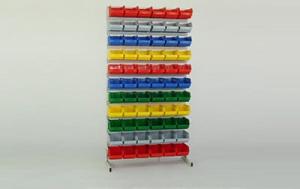 regał na pojemniki warsztatowe - jednostronny